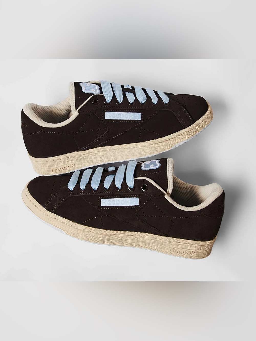 Reebok x Sneeze Mag Club Brown and Light Blue Sneakers Size 9